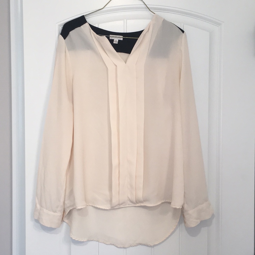 Cream and black blouse